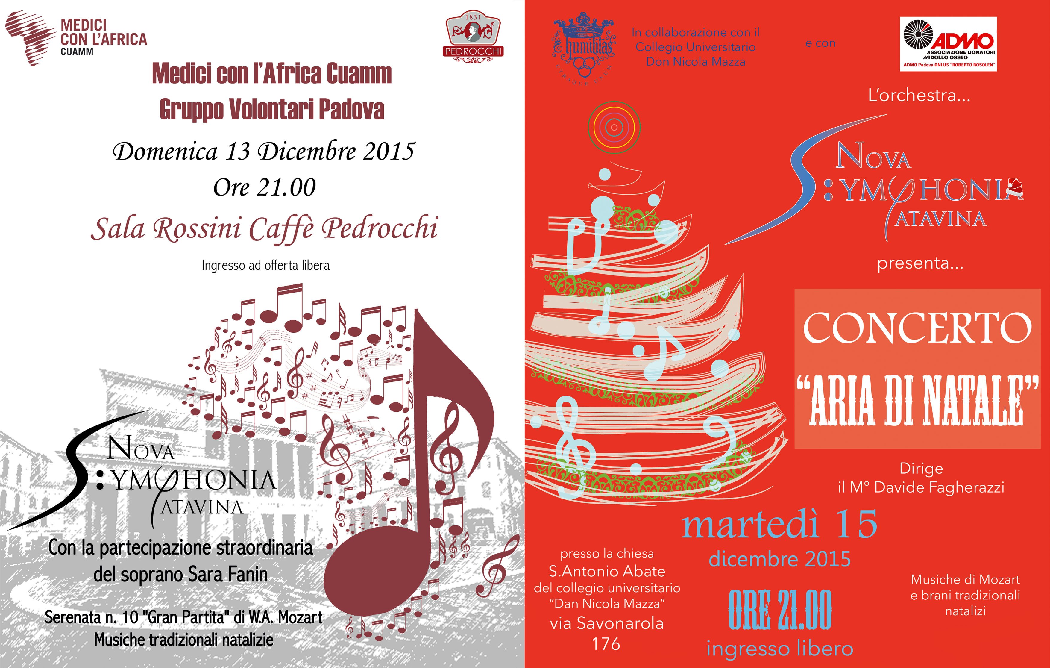 Eventi Di Natale.Concerti Di Natale 2015 Due Eventi Di Musica E Solidarieta Associazione Nova Symphonia Patavina